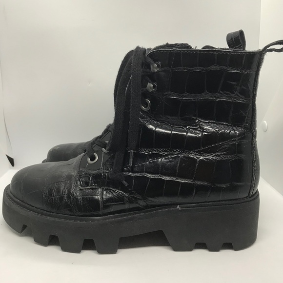 ASH Patent Leather Chunky Combat Boots - Picture 3 of 11